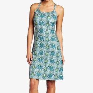 Prana Quinn Dress Athleisure Outdoor Racerback Turquoise Paisley Size XS